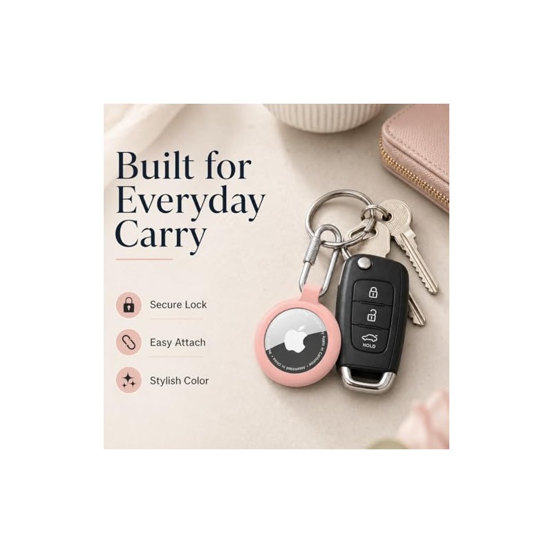 Waterproof Holder for AirTag Keychain - 4 Pack with Carabiner