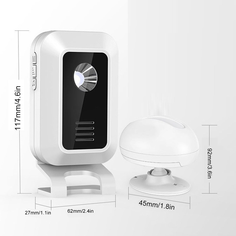 Wireless Motion Detector Alarm 32 Song 490ft LED Night Light