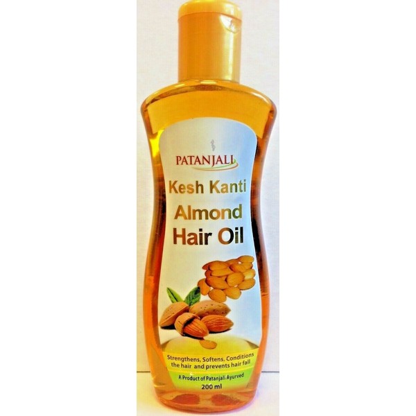 Patanjali Almond Hair Oil- 200ml- Strengthens Softens Conditions Hair US Seller