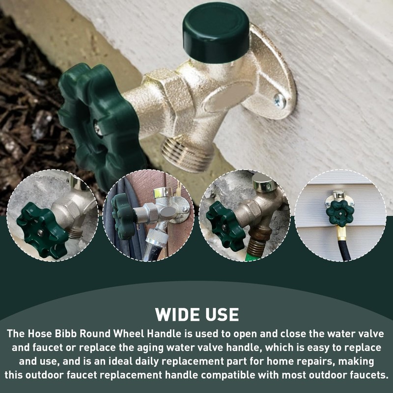 VIDABTE Outdoor Faucet Water Spigot Handle, Hose Bibb Round Wheel