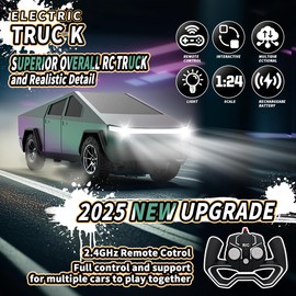 Remote Control Car, All Terrain High Speed RC Pi-ckup Truck Toys with Light and Loadspace, Electric Vehicle Toys for Kids and Adults, Gifts for Birthday (Green Purple Color Change)