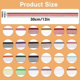 24 Pcs Book Headband, Book Binding Headbands, 11.8x0.5 Inch Cotton Headband Bookbinding Endbands Binding Cloth Kits for Beginners Decoration