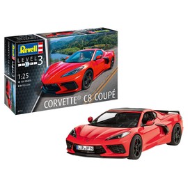 Revell Model Kit I Corvette C8 Coupé I Detailed Level 3 Car Kit I 100 Pieces I Scale 1:25 I for Children and Adults from 10 Years