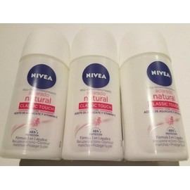 3 NIVEA ROLLON ANTIPERSP. NATURAL LIGHTENING 48 H CLASSIC TOUCH 1.7 oz MEXICO