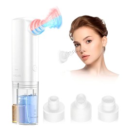 Microburbujas Succionador de Puntos Negros con Tanque Separable, con 3 Cabezales de Silicona, 3 Modos, Quitar Espinillas y Puntos Negros, para...     