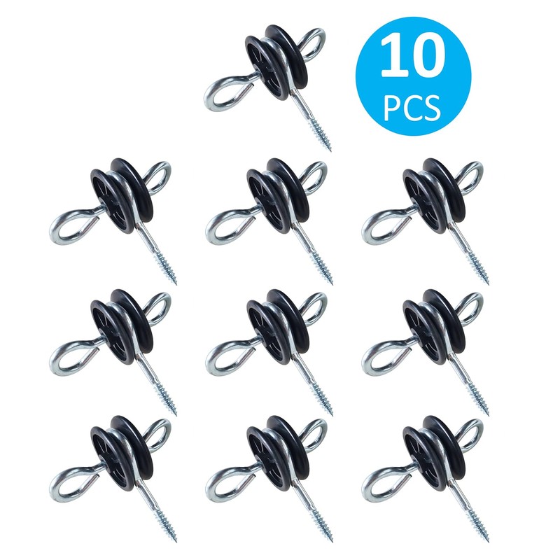 QMARK 10 Pack Electric Fence Wood Post Anchors, Wood Post