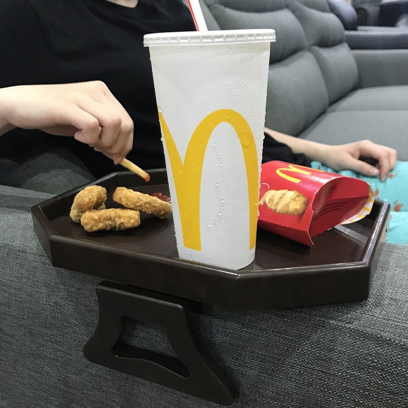 Sofa Arm Clip Table, Armrest Tray Table, Drinks/Remote Control/Snacks Holder
