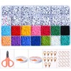 COLORBIRD Alphabet Bead Set, 3850 Pieces, Heart Accessory Kit, Necklace,