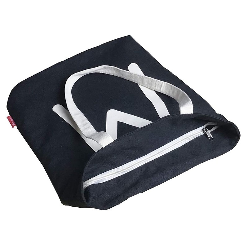 Hello-Bags. Canvas Shopping Bag Outer: 100% Cotton. Includes Zip, Lining