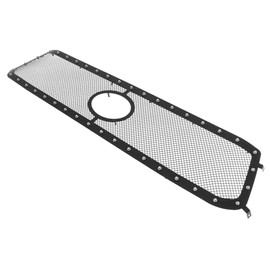 APS Compatible with Toyota Tundra 2018-2019 with Front Sensor TSS Main Upper Stainless Steel Black Mesh Rivet Studs Front Grill Grille Insert TL6030H