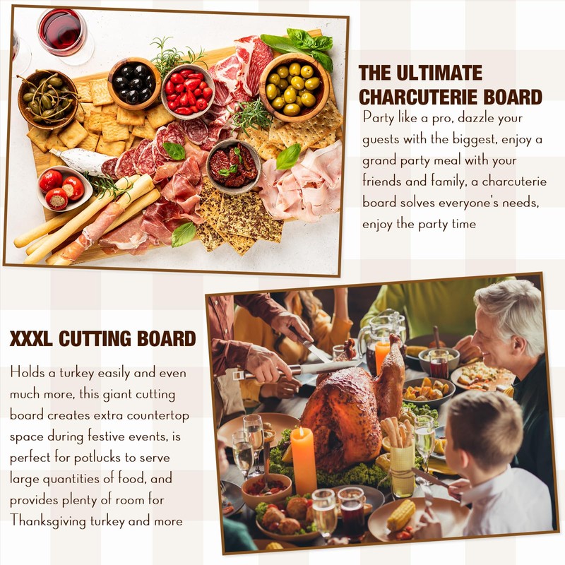 Sintuff 30 x 20'' Extra Large Bamboo Cutting Board Stove