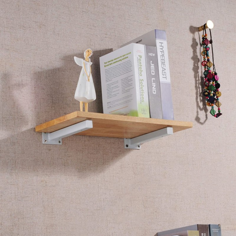 DOMI PRO 12inch/30cm Industrial White Thicken Floating Shelf Brackets Retro