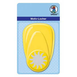 Ursus 19490005 Motif Hole Punch with Lever Large Sun Approx. 38.1 mm Yellow