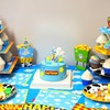 Cartoon Story Birthday Candle Blue Sky White Cloud Rocket Candle