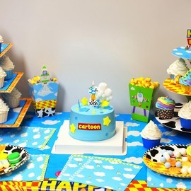 Cartoon Story Birthday Candle Blue Sky White Cloud Rocket Candle Cartoon Theme Birthday Party Supplies (Number 1)