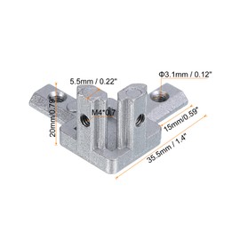 sourcing map 3-Way End Corner Brackets, 8Pcs L Type Interior Joint Connectors with Screws for 2020 Series Aluminum Extrusion Profile Slot 6mm (Silver)