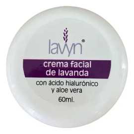 Crema Facial Lavyn Lavanda 60ml Con Ácido Hialurónico