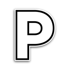 2 (Pieces) 3" and 5" Letter P Sticker, Waterproof Vinyl Decals for Many Purpose Like Cars, Trucks, Laptops, Phones, Windows and More