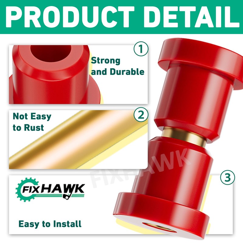 FIXHAWK Club Car Precedent Bushing Kit, Polyurethane Bushings for Front