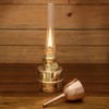 Brass Oil Lamp - 13” Extra-Bright Hurricane Lamp with Antique-Style