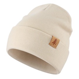 Connectyle 3 Pcs Kid's Cuff Beanie Hat Boys Girls Warm Winter Hats Acrylic Watch Hat Double Layered Knitted Skull Cap M