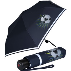 Knirps children's compact umbrella with reflective trim.