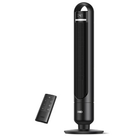 Dreo Tower Fan for Bedroom, 90° Oscillating Standing Fans for Room with 4 Speeds, 3 Modes, 28dB Quiet for Sleep, 25ft/s Velocity, 8H Timer, Remote, Living Room, Office, Home, Black, TF117