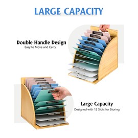 HULISEN 2 Pack Clipboard Holders, Wooden Clipboard Organizer with Raised Side Panel, Clip Board Storage Rack for Classroom and Office, Clip Boards not Included