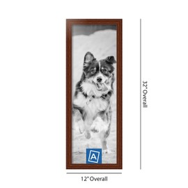 ArtToFrames 10x30 inch Walnut Stain on Solid Red Oak Wood Picture Frame, 2WOM0066-59504-YWAL-10x30