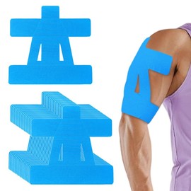 XFSRG Pack of 15 Kinesiology Tape Pre-Cut High-Quality Physio Tape Ideal for Athletes and Fitness Enthusiasts Body Patch for Muscle Support (Blue)