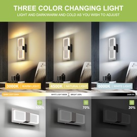 OKELI Modern Wall Sconce Set of 2, LED Wall Mounted Light Indoor Dimmable Wall Light Fixture for Bedroom, Sconces Wall Decor Set Wall Lights for Living Room, Hallway, Entryway, Corridor