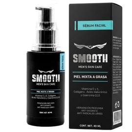 smooth - Sérum Anti Arrugas Hombres | Coenzima Q10, Elastina y Vitamina C | Antioxidante, Hidratante, Reduce líneas de Expresión, Disminu...