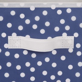 DII Non Woven Storage Collection Polka Dot Collapsible Bin, French Blue & White, Small Set, 11x11x11 Cube, 2 Piece