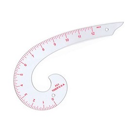 Tiger FC1 Armhole French Curve #17 – 9" Plastic Ruler | Graduated in Inches for Precision Pattern Making & Design