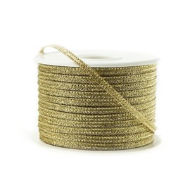 Nylon Taffeta Metallic Ribbon, 100 Yards, 1/8-inch - Gold
