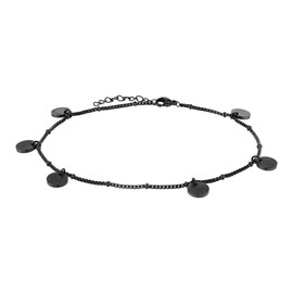 Black Stainless Steel Anklet with Pendant, Stainless Steel