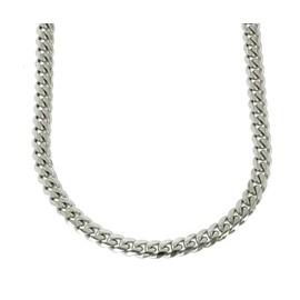 Bling Bling NY Anti-Tarnish Solid Silver Finish Stainless Steel 10mm Thick Miami Cuban Link Chain Box Clasp Lock Necklace 16-30 inches Bracelet 7-10 inches (Chain 24'' & Bracelet 9'')