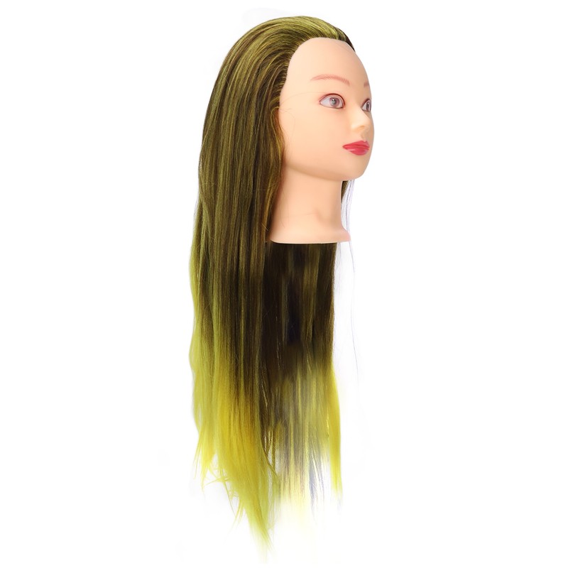 Gradient Wig Hair Mannequin Head Hairdressing Styling Training Braiding Doll