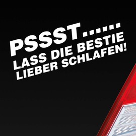 Car Sticker in your choice of colours – Pssst... Let The Fierce To Sleep. Tuning Dub OEM JDM Car Sticker/Sticker 15 x 5 cm Foil, matte white