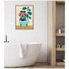 Kate and Laurel Mid Century Modern Lion in Bathtub Framed