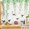 Green Plants Leaves Wall Decals Removable Green Hanging Vines with
