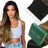 Easyouth Invisible Tape Extensions Echthaar Balayage Off Black Extensions Tape