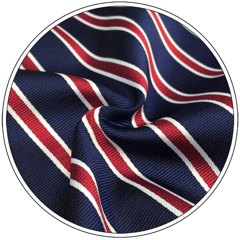 S&W SHLAX&WING Men's Striped Long Necktie, Blue, Red, Striped, Business,