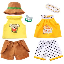 Juego de 2 lindas camisas o faldas de oso de peluche que se adapta a la mayoría de los animales de peluche de 14 a 18 pulgadas, crea una ropa de muñeca de oso y haz tus propios animales de peluche (sin mangas A, se ajusta de 14 a 18 pulgadas)