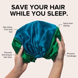 SILKE Hair Wrap - The Isla | Silk Bonnet for Sleeping | 100% Luxurious Silk Hair Wrap for Sleeping | Sleep Hair Bonnet Cap for Women | Head Wrap - Protects & Repairs Damaged Hair