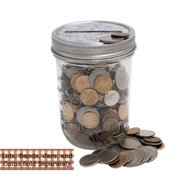 Coin Slot Bank Galvanized Metal Lid Inserts for Mason, Ball, Canning Jars (10 Pack, Wide Mouth)