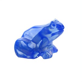 SHIDXIB 1Pcs Crystal Carved Frog Blue Opal Crystal Gift Crystal Figurine Pocket Decoration Moonlight Guardian Stone Ornament