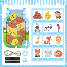 Reward Jar for Kids, Toilet Training Reward Chart, Incentive Good Behavior Jars for Children, Chore Reward Jar, Magnetic Reward Charts Tokens, Classroom Essentials for Boys Girls Student (Poo+Animal)