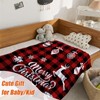 YeeJu Christmas Throw Blanket Baby Blanket Small Red Plaid Christmas