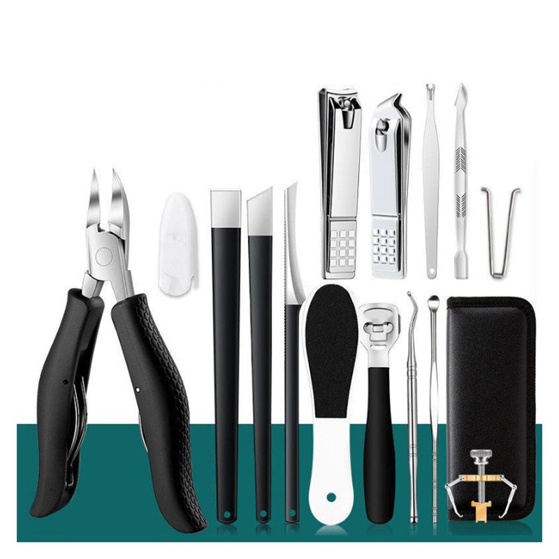 16pcs Pedicure Tools Set Callus Remover Stainless Steel Foot Care
